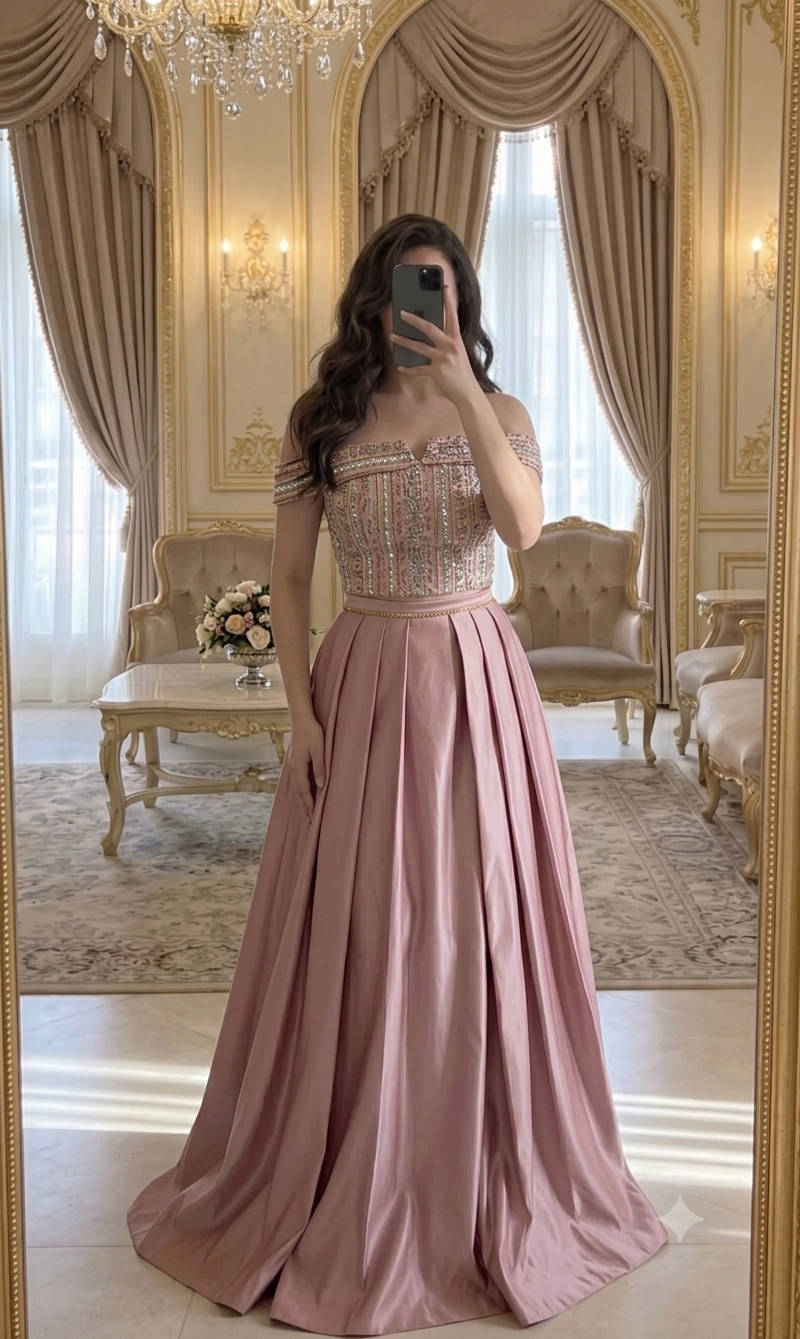 Pinky sari tunisian dress
